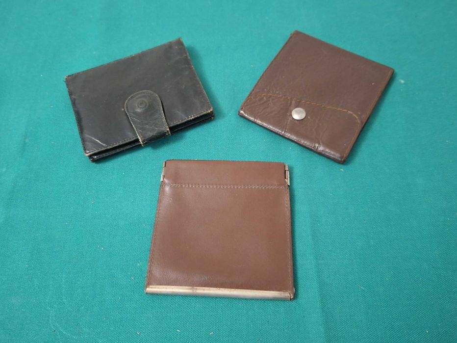3 Porta-Moedas e Notas, em pele, vintage