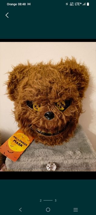 Maska na halloween screpy miś creazy rabbit