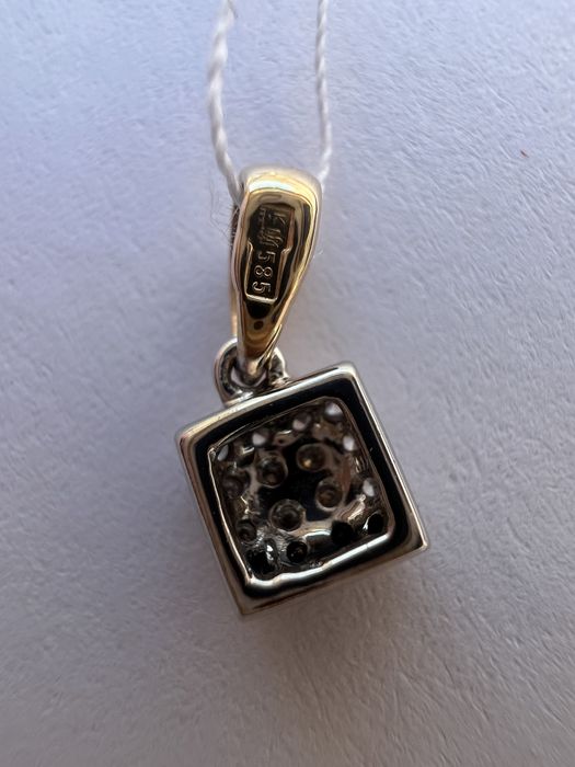 Золотой кулон с бриллиантами желтое и белое золото 585 проба