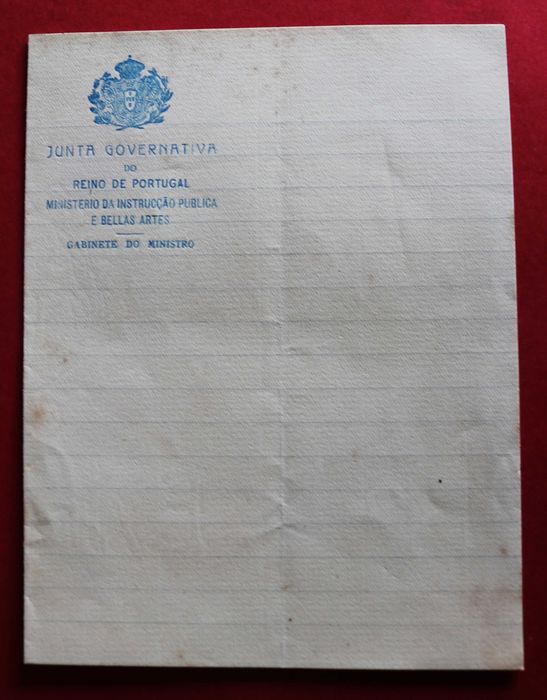 Monarquia do Norte 1919 Ministério Instrução Pública e Belas Artes