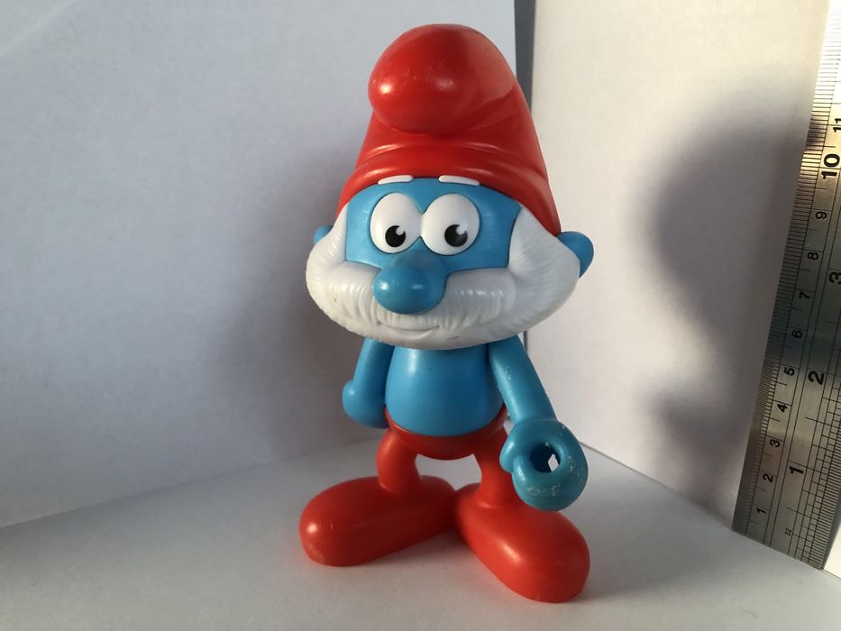 Duży Papa Smerf 12cm z mechanicznym uchwytem na słomki, kadzidełko itp