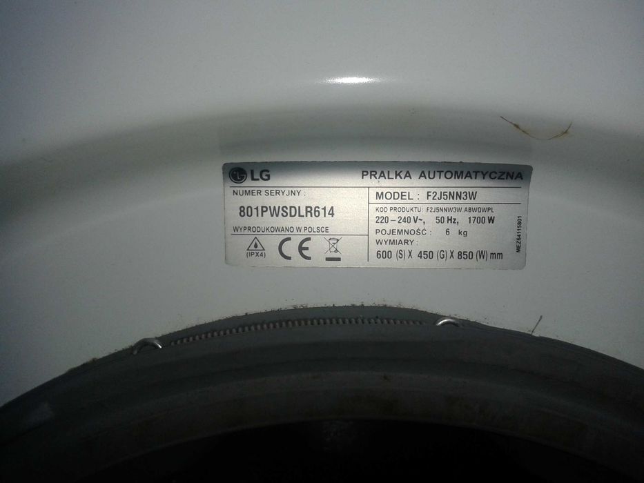 LG pralka 6kg ładowności