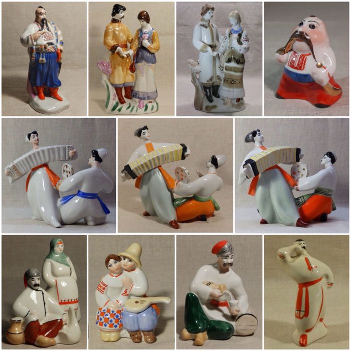 Статуэтки «КАЗАК козак и девушка» фарфор СССР 100% Оригинал! сост.ЛЮКС