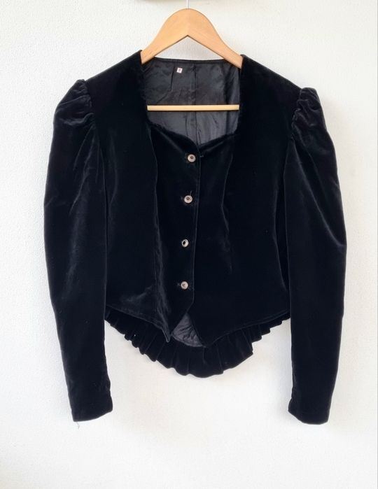 Black Velvet Jacket with V-Shaped Tail