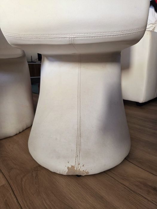 4 Cadeiras de Sala de Jantar Modernas em Polipele Branca