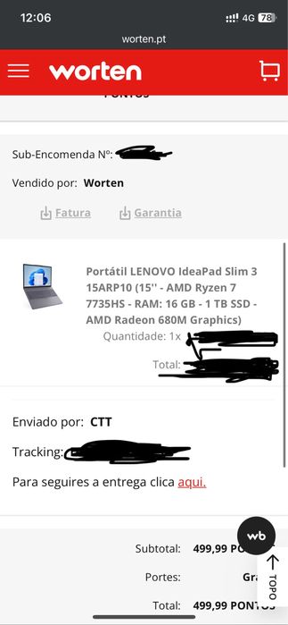 Portatil Lenovo IdeaPad Slim 3 NOVO | Caixa Selada