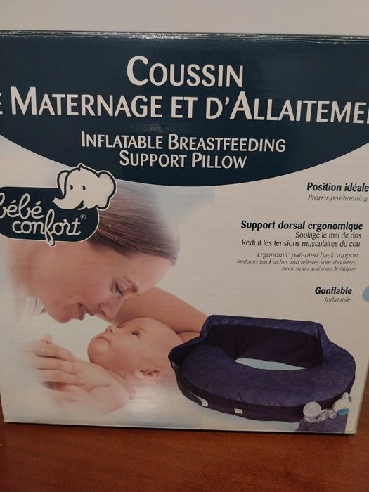 Almofada de amamentação insuflável azul