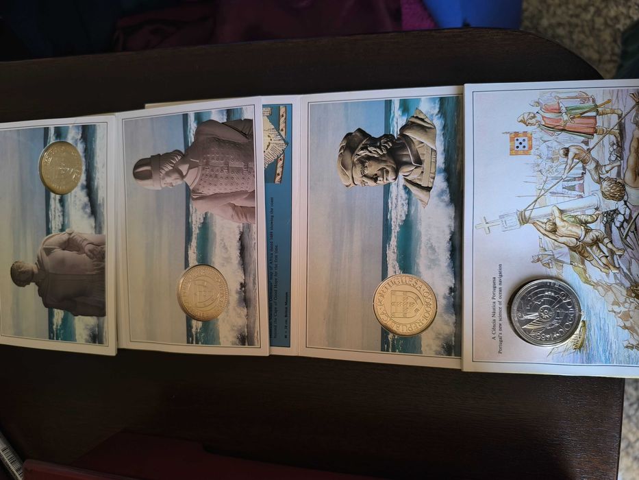 Coleção de moedas Descobrimentos Portugueses prata BNC - as 11 séries (1988-2000)