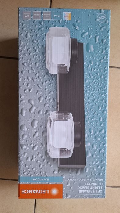 Kinkiet ORBIS FLAME 2xLED/5,5W/230V 3000/4000K IP44 czarny