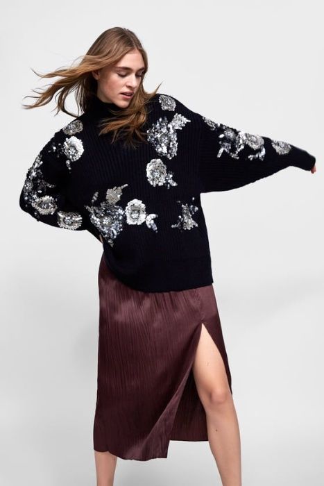 Плиссированная плиссе миди юбка с разрезом zara, новая! Размер: 36/S