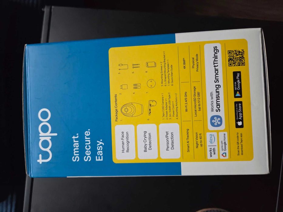 Nowa kamerka wifi 4K TAPO c260 home security okazja obrotowa Ai alexa