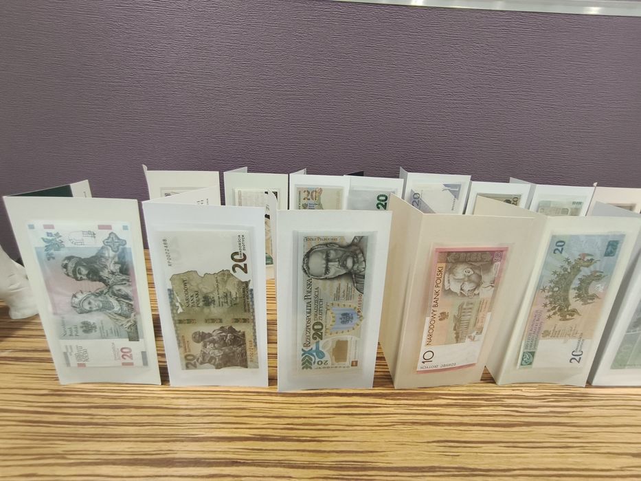 Cała kolekcja banknotów kolekcjonerskich NBP 17 sztuk stan menniczy