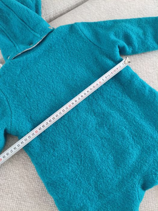 Simple wool kombinezon 74/80 turkus 100% wełna merino