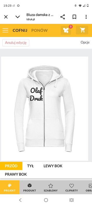 Damska bluza na zamek