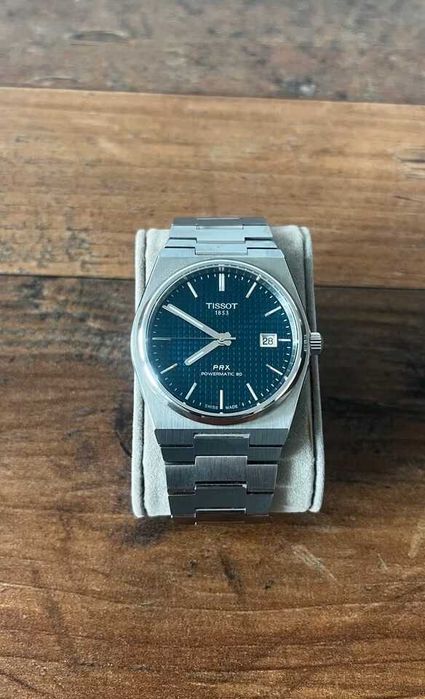 Tissot PRX Powermatic 80, niebieska tarcza, automat
