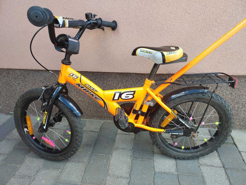 Rower rowerek do nauki jazdy na dwóch kółkach 16 cali długi wygony pałąk