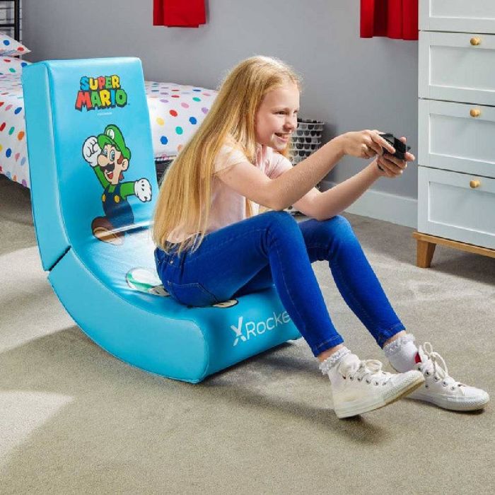 Fotel X-Rocker Nintendo LUIGI NOWY | Oficjalna Licencja | Niebieski