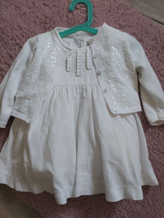 Śliczny zestaw sukienka sweterek 80
