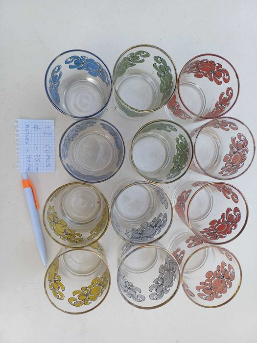 Conjunto de 12 copos para bebidas, coloridos