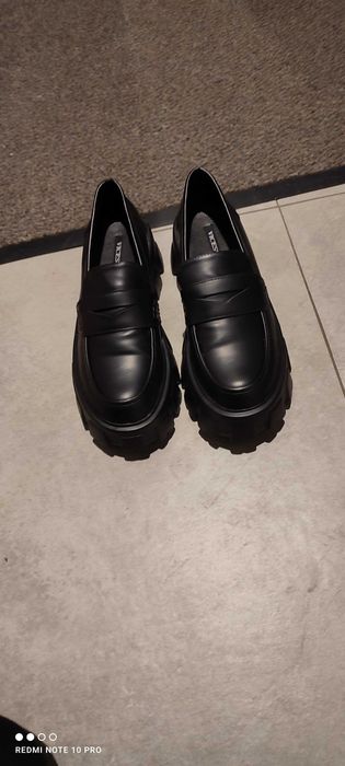 Buty Czarne mokasyny damskie