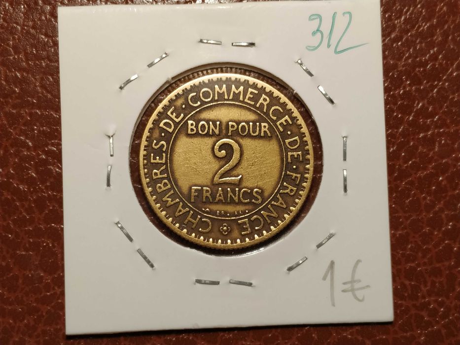 312 França - moeda de 2 francs de 1923