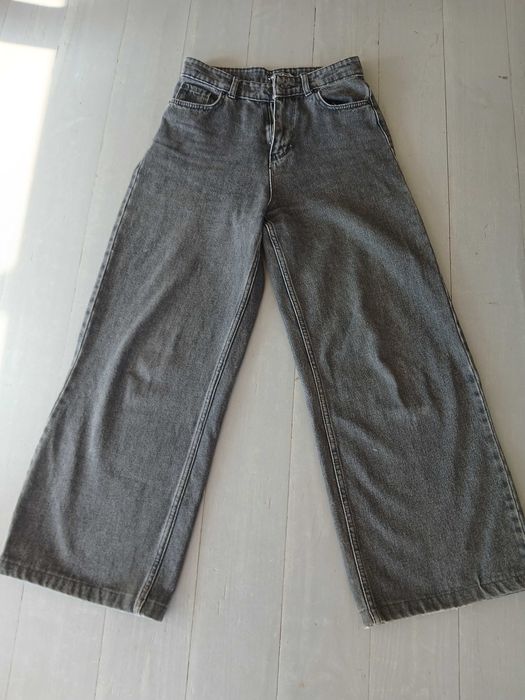 Женские широкие джинсовые штаны чёрные