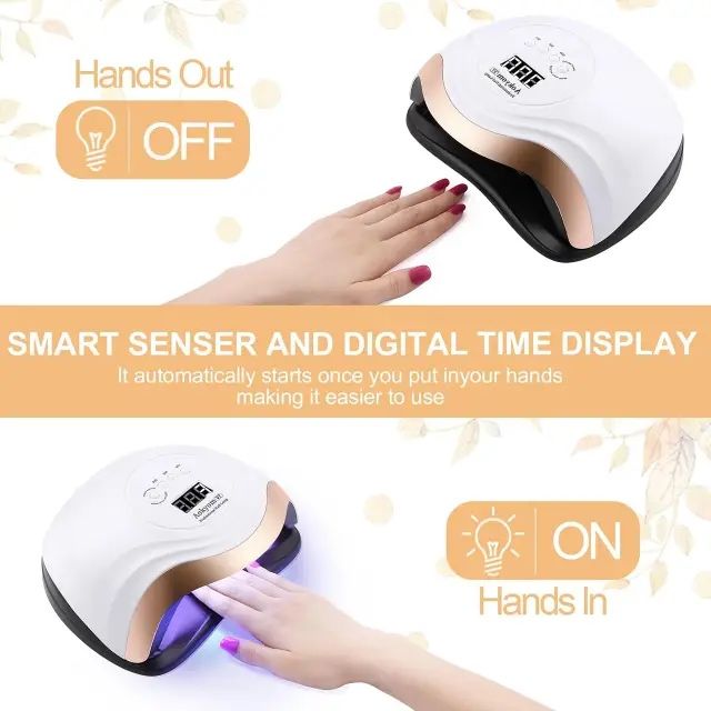 UV LED лампа для манікюру Aokyom V7 168W 36 LED з сенсором