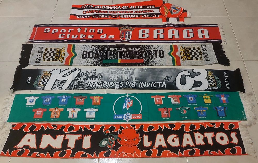 7 echarpes bufandas ,scarf  de furebol