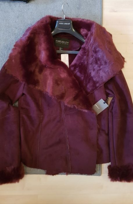 Kożuszek płaszcz waterfall na misiu futro XL 44 46 Plus Size NowyMetki