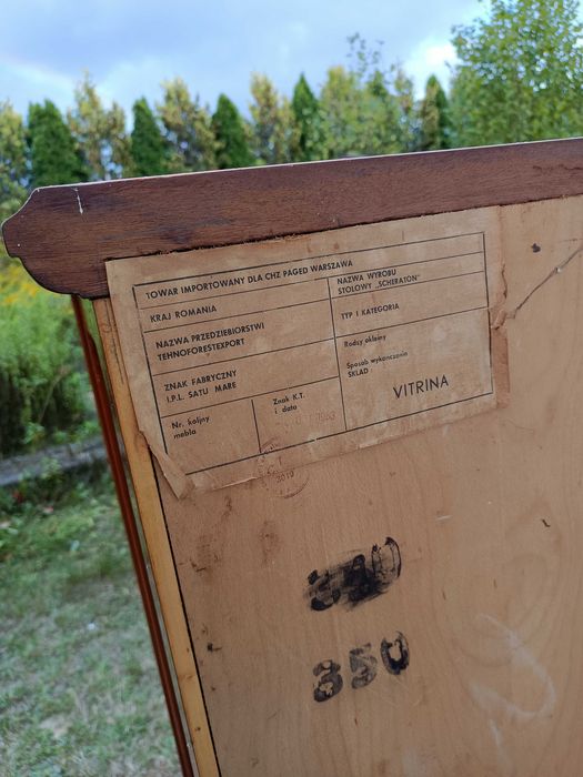 Komoda Witryna Serwantka lata 60 styl Thomasa Sheratona zadbana