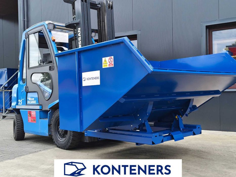 Kontener samowyładowczy Koleba 2m3 2000L piasek/beton/gruz/drewno/ koliba/ koleba/ mulda na widły do wózka widłowego