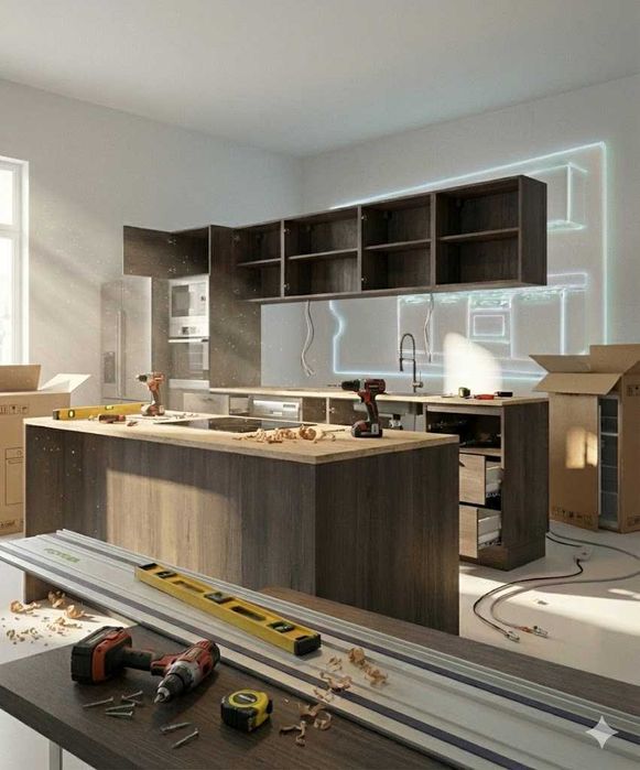 Montaż mebli kuchennych szaf i  AGD, remont łazienki, Tuchola Chojnice