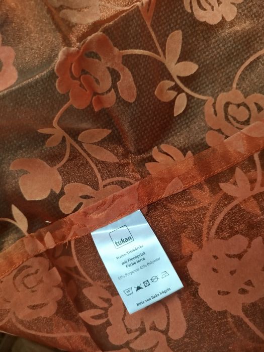 Платок из органзы с велюром