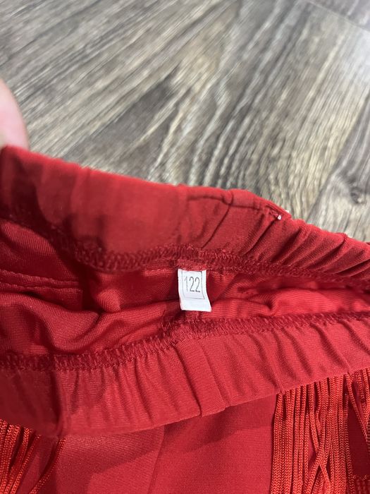 Червоні тренувальні шорти з бахромою shok, для бальних танців