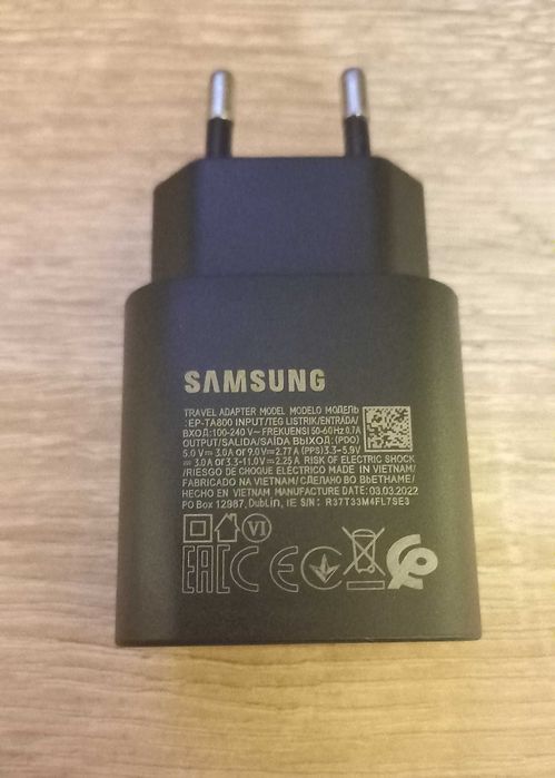 Зарядний пристрій Samsung PD 25W EU Adapter Type-C Cable
