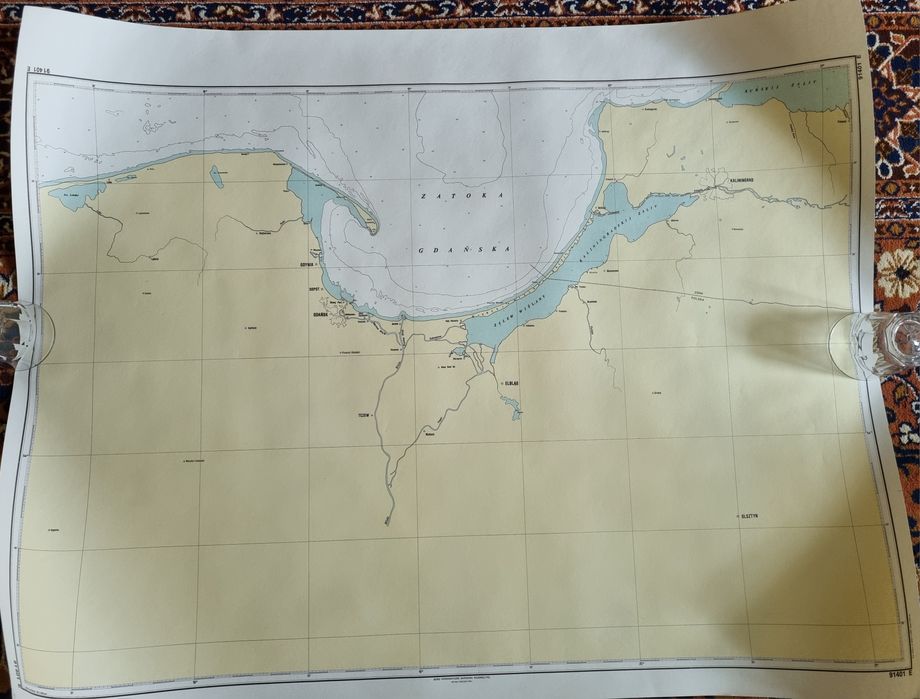 Mapa morska nawigacyjna okrętowa Zatoka Gdańska 1983 rok