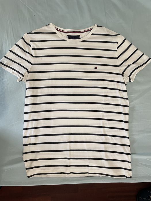 T-shirt Branca Riscas Tommy Hilfiger