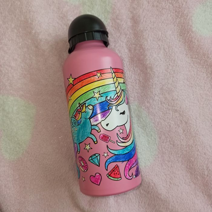 Zestaw. Torebka błyszcząca + Bidon Jednorożec