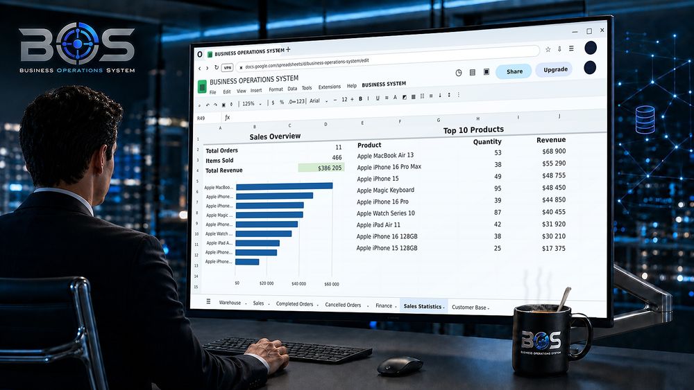 BOS — CRM, облік товарів і продажів у Google Таблицях