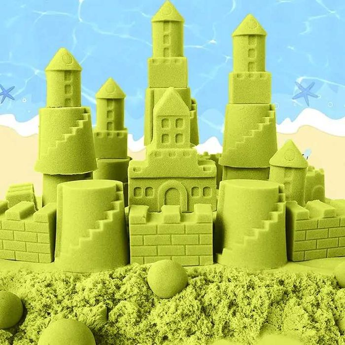 Piasek kinetyczny foremki w wiaderku 18 foremek piaskownica pompka 3kg