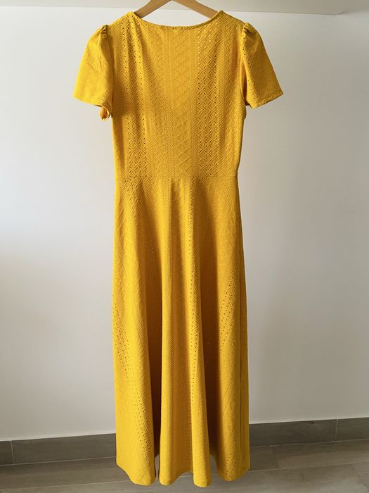Vestido longo amarelo torrado Springfield