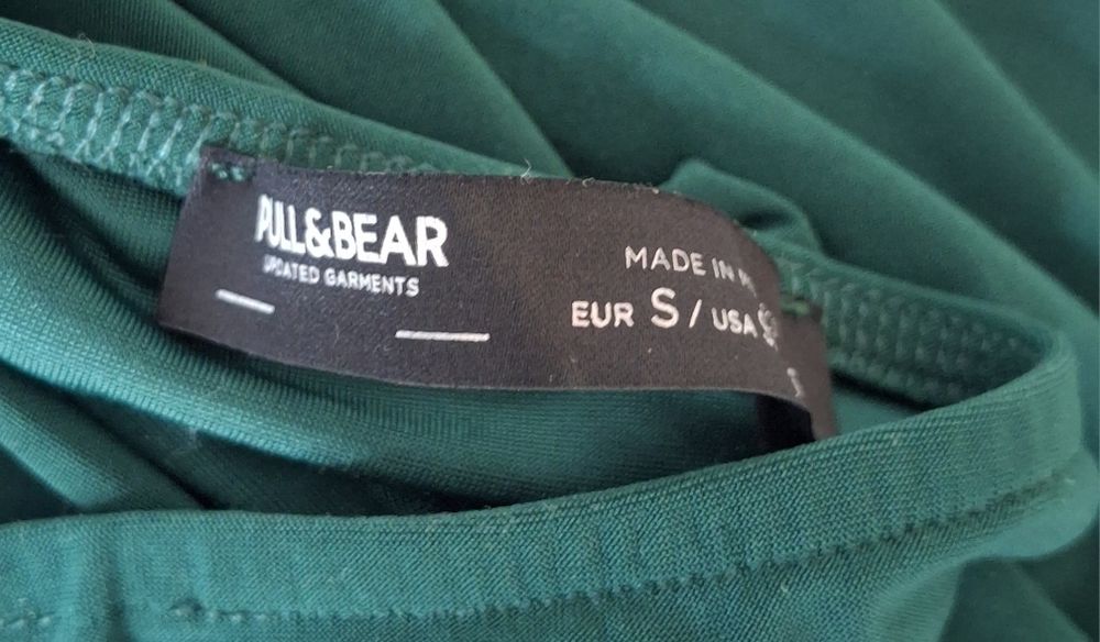 Vestido verde escuro Pull&Bear