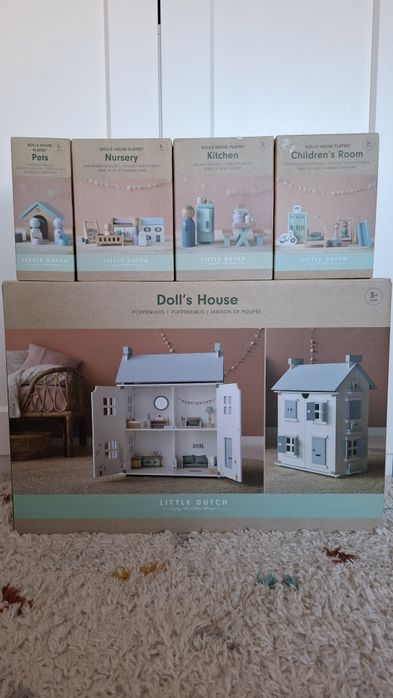 Drewniany domek dla lalek Little Dutch full wyposażenie