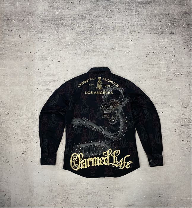 Christian Audigier damska koszula y2k rozmiar XL