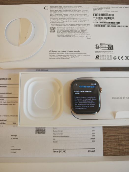 Apple Watch Serie 11 46MM Titanium Gold Cel+ GPS Semi-novo  C/Garantia Aceito Retomas