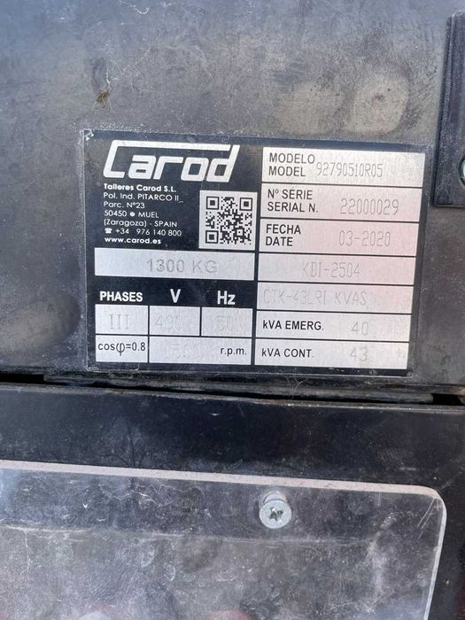 Agregat prądotwórczy Carod 40 KVA 2020 rok