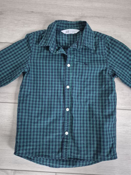 Koszula chłopięca zielona krata H&M rozm. 122