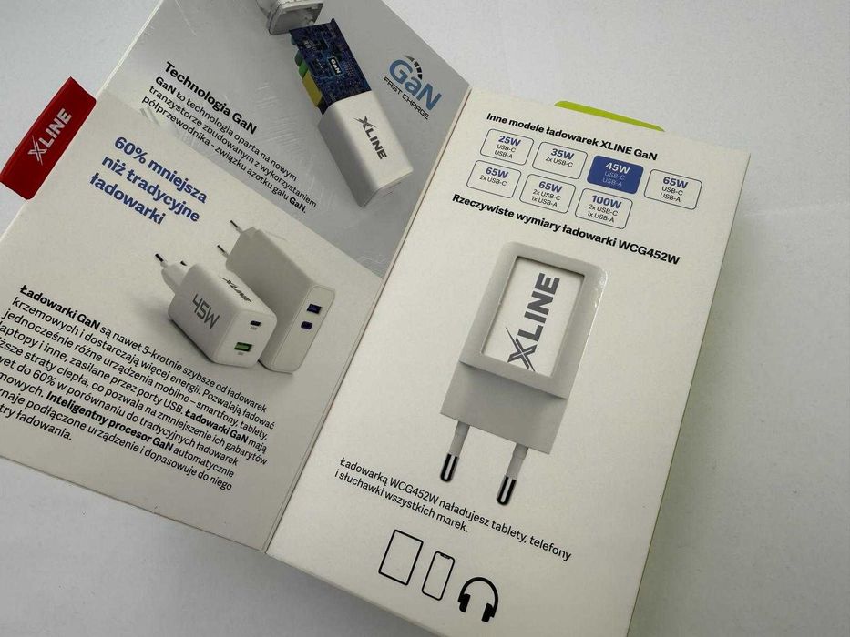 ŁADOWARKA sieciowa XLINE WCG452W 45W GAN BIAŁY od Loombard Jarocin