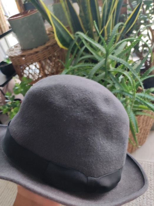 Kapelusz 59cm Christys' London szary elegancki vintage nakrycie głowy