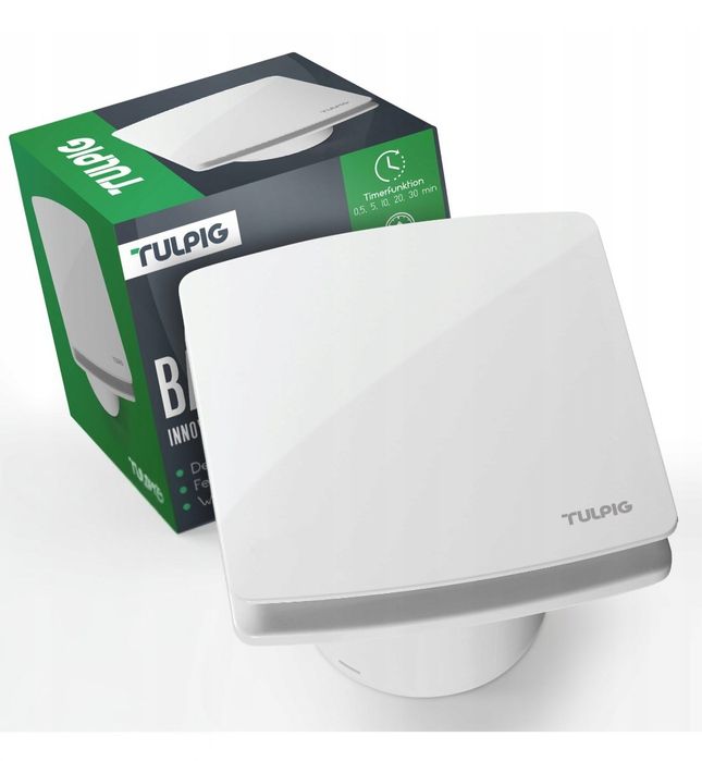 Wentylator Łazienkowy Tulpig LS100mm Czujnik Wilgotności Cichy Ścienny